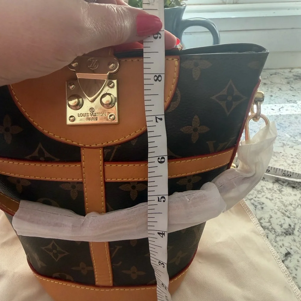 Monogram Bucket Crossbody with Tan Trim - Picture 6 of 7